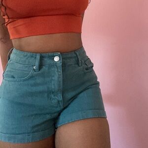 Pacsun Beautiful Teal Jean Mom Shorts size 26